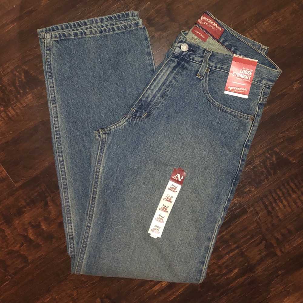 Arizona “Loose Straight” Jeans 31/34 NEW WITH TAGS